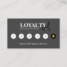 Modern Business Reward Mörk Grått Flat Lojalitetskort