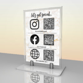 Modern Business Social Media Sign Bord-kort för Bordsnummer
