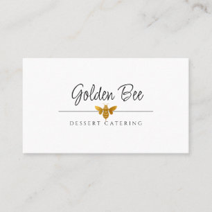 Modern Busy Golden Bee Logotyp Catering Culinary Visitkort