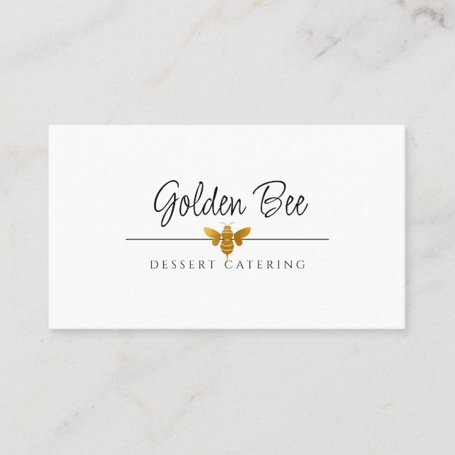 Modern Busy Golden Bee Logotyp Catering Culinary Visitkort (Framsida)