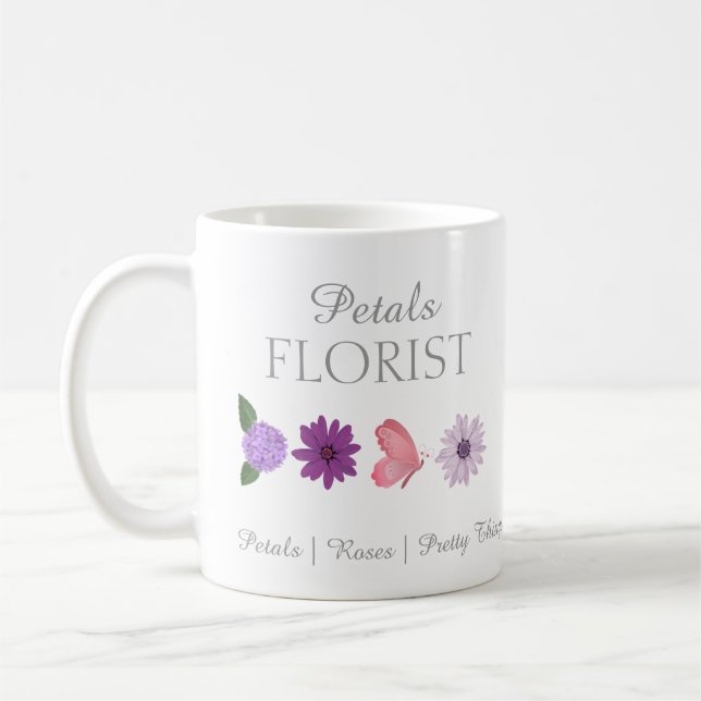 Modern Butik Blommarrangemang Branding  Kaffemugg (Vänster)