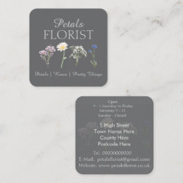 Modern Butik Blomsterbutik Branding Fyrkantig Fyrkantigt Visitkort
