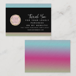 Modern Butik Kosmetik Regnbåge Tack Logotyp Visitkort