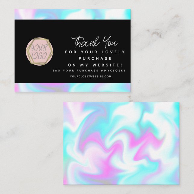 Modern Butikskönhet Tie Dye Tack Logotyp Visitkort (Fram/baksida)