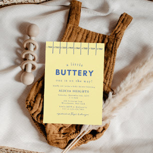 Modern Butter Baby Shower Inbjudningar