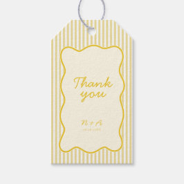 Modern Butter Gult Bröllop Presentetikett