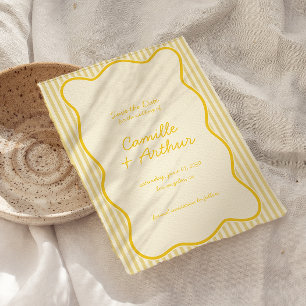 Modern Butter Gult Bröllop spara datum Datumet