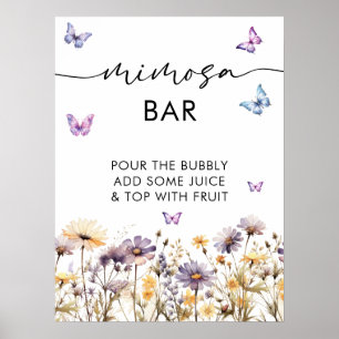 Modern Butterflies Möhippa Mimosa Pub Sign Poster