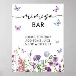 Modern Butterflies Möhippa Mimosa Pub Sign Poster