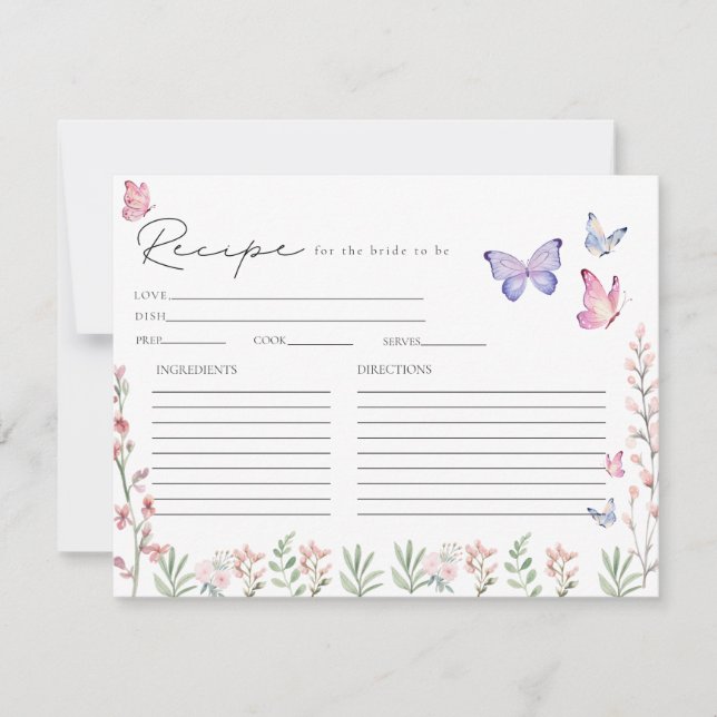 Modern Butterflies Möhippa Recification Card Inbjudningar (Framsida)