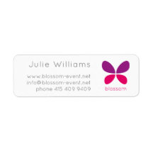 Modern BUTTERFLY Blommar Logotyp. Violet Rosa.