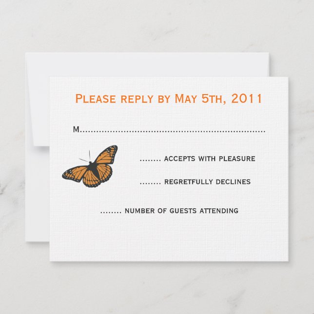 Modern Butterfly-OSA kort - Orange (Framsida)