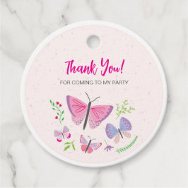 Modern Butterfly Thank You Tag Gåvor Etiketter