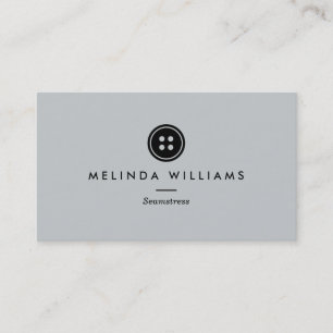 Modern Button Logotyp Seamstress, Sewing, Tailor I Visitkort