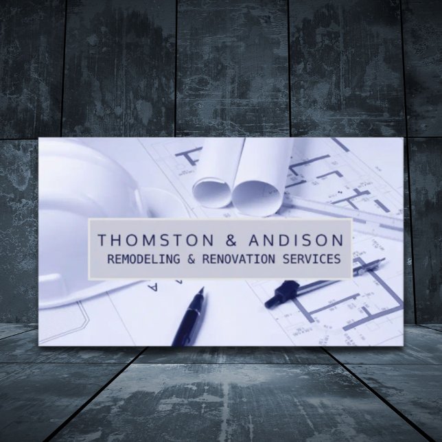 Modern bygg- och anläggningsbyggherre visitkort (Modern Construction Remodeling Builder Contractor Business Card)