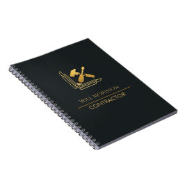 Modern Byggnadskonstruktion Guld & Svart Anteckningsbok