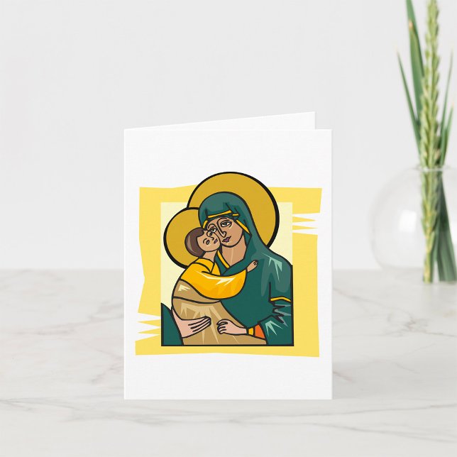 Modern Byzantine Virgin Mary och Child Religiösa Kort (Skapare uppladdad)