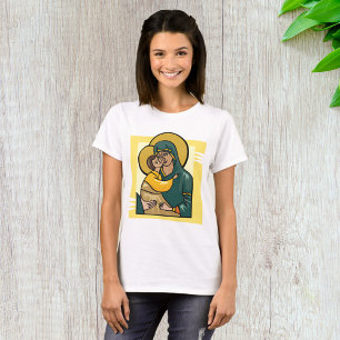 Modern Byzantine Virgin Mary och Child Religiösa T Shirt