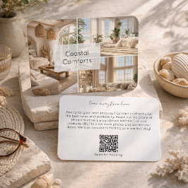  Modern Cabin Rental Property QR Code Visitkort