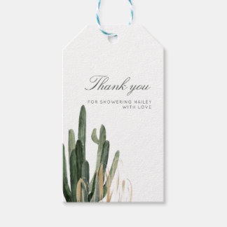 Modern Cactus Baby Gift-Märkre - 2 x 3,5 tum Presentetikett
