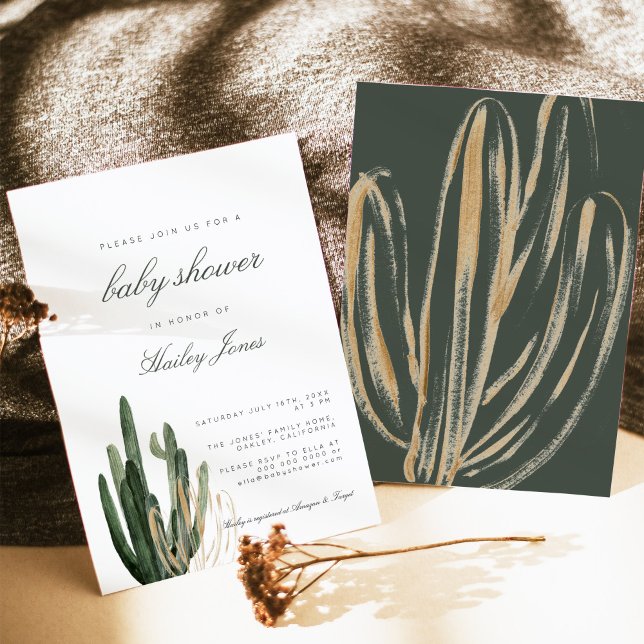 Modern Cactus Baby Shower-inbjudan Inbjudningar (Skapare uppladdad)