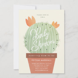 Modern Cactus Baby Shower Inbjudningar