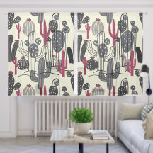 Modern Cactus Blackout Curtain - Stil & Freshness