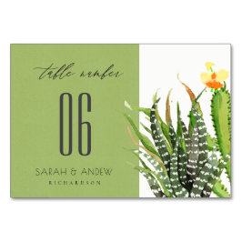 MODERN CACTUS BLOMMIGT GARDEN WATERCOLOR BORDSNUMMER