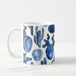 Modern Cactus Blue Guld NAMN Chic Desert Kaffemugg