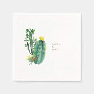 Modern Cactus Bröllop Cocktail Pappersservett