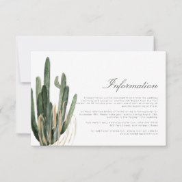 Modern Cactus Bröllop Informationshölje