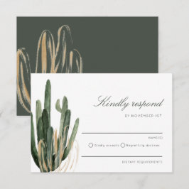 Modern Cactus Bröllop Kinely Responond OSA kort