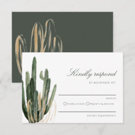 Modern Cactus Bröllop Kinely Responond OSA kort
