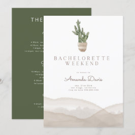 Modern Cactus Desert Westerna Bachelorette Helg  Inbjudningar
