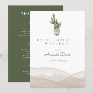 Modern Cactus Desert Westerna Bachelorette Helg Inbjudningar