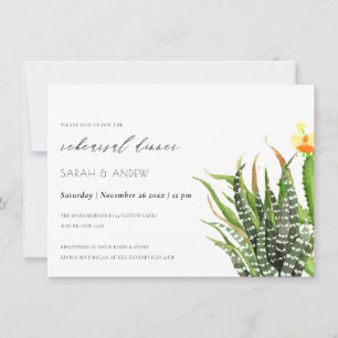 MODERN CACTUS GARDEN WATERCOLOR REHEARSAL DINNER INBJUDNINGAR