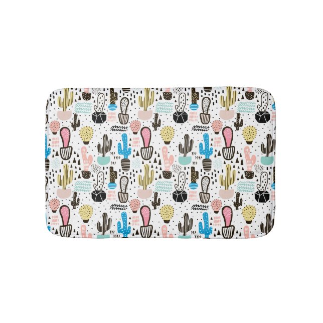 Modern Cactus Geometric Mönster Badrumsmatta (Framsidan)