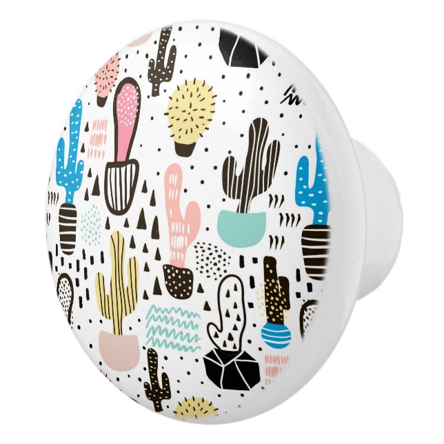 Modern Cactus Geometric Mönster Knopp (Höger)