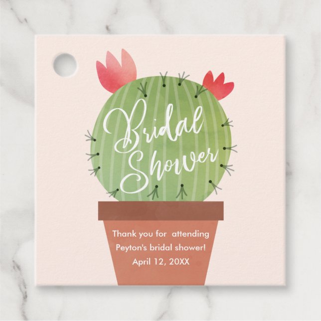 Modern Cactus Möhippa Tack Gåvor Etiketter (Framsida)