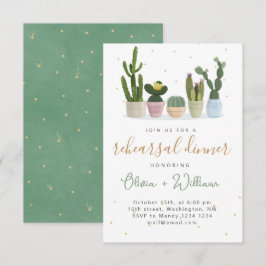 Modern Cactus Rehearsal Dinner-inbjudan Inbjudningar
