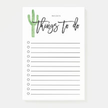 Modern Cactus Script-Personlig att göra-lista