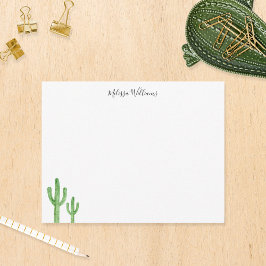 Modern Cactus Script Personlig Stationery Anteckningskort