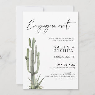 Modern Cactus Succulent Förlovning-inbjudan Inbjudningar