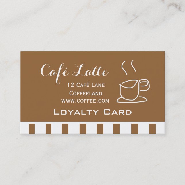 Modern cafe Loyalty Card för kaffe Visitkort (Framsida)