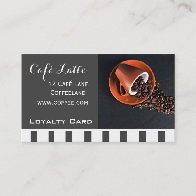 Modern cafe Loyalty Card för kaffe Visitkort (Framsida)