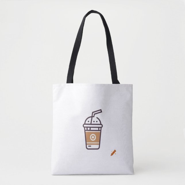 "Modern Cafe & Shakes Logotyp Design Bag - Trendig Tygkasse (Framsida)
