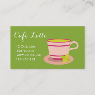 Modern cafétebutik tekopp mynte te visitkort