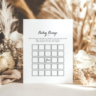 Modern calligrafi Baby Bingo Shower Game