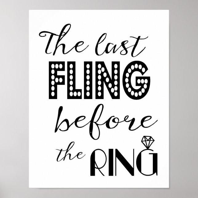 Modern calligrafi Bachelorette Hen-stag Poster (Framsidan)