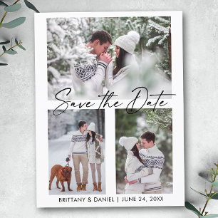 Modern calligrafi Bläck 3-foton sparar datum Vykort